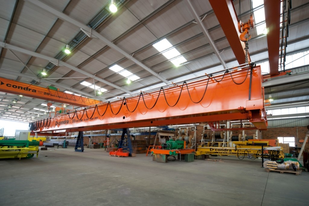 Wide-span crane under manufacture at Condra’s Johannesburg factory. Rovic’s cranes will have spans of 28 metres.