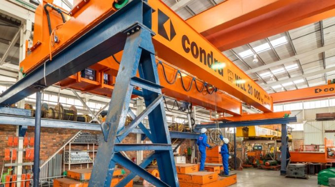 Typical Double-girder Overhead Crane Under Manufacture In Condra’s Germiston Factory.
